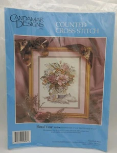 NEW Floral Vase #50626 Counted Cross Stitch Candamar Designs Needlework Craft - Picture 1 of 4