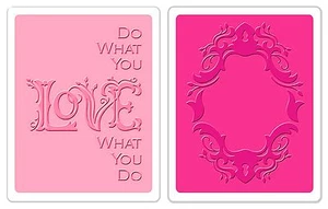 Sizzix Frame & Love Emboss 2pk set #658484 Retail $10.99 Retired, WONDERFUL! - Picture 1 of 3