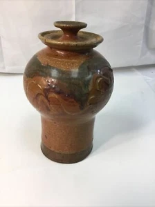 Vasija de estudio vintage con tapa, firmada Lafferty - Imagen 1 de 7