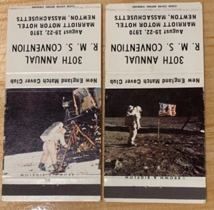 (2) Very Rare 1970 Brown & Bigelow Armstrong Moon Landing Matchbook Cover Lot - Picture 1 of 4