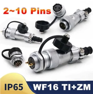 WF16 TI+ZM Aviation Plugs Sockets IP65 Waterproof Cable Connector 2 3 4~10 Pins - Picture 1 of 32