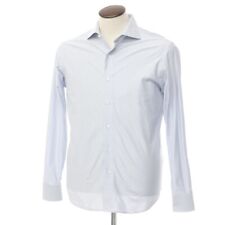 Makers Shirt Kamakura Cotton Polyester Striped Dress Shirt Blue x White [Size L]