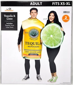 Tequila & Lime Couples 2 Costumes Adult Fits XS-XL Way to Celebrate! Novelty NEW - Picture 1 of 7