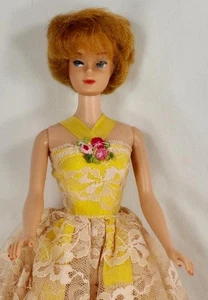 Bubble Cut Barbie Mattel 850 Ash Blonde Coral Lips 1961 Small Neck Split As Is - Picture 1 of 20