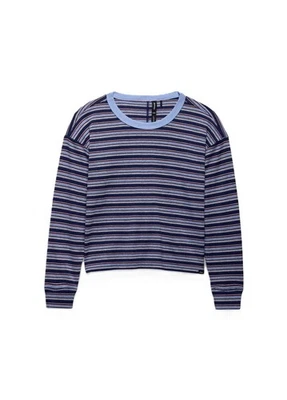 Camisa para mujer prAna acogedora manga larga, azul capuleto a rayas, X-grande Foto 1 de 3