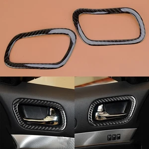 Juego de 2 molduras de cubierta de manija de puerta interior de fibra de carbono real aptas para Infiniti G37 - Imagen 1 de 6