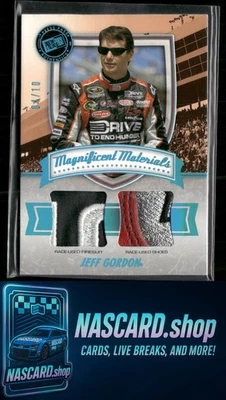 2011 Press Pass Jeff Gordon Magnificent Materials Dual Blue Holofoil #/10 - Image 1 of 2