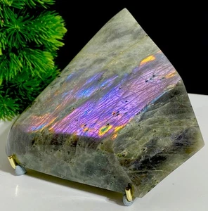 Extra Large 1.75LB Rainbow Labradorite Purple Crystal Quartz Moonstone Freeform - Picture 1 of 20