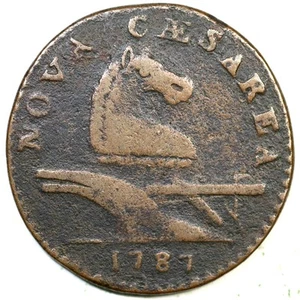 1787 M 52-i R-3 New Jersey Colonial Copper Coin - Picture 1 of 2
