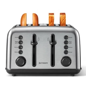 4-Slice Toaster Extra Wide Slots with High Lift Lever Bagel and Muffin Function - Picture 1 of 6