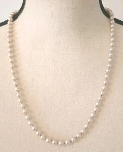 Vintage Marvella Womens Faux Lustre Pearl Strand Necklace Champaign 22 In - Picture 1 of 4