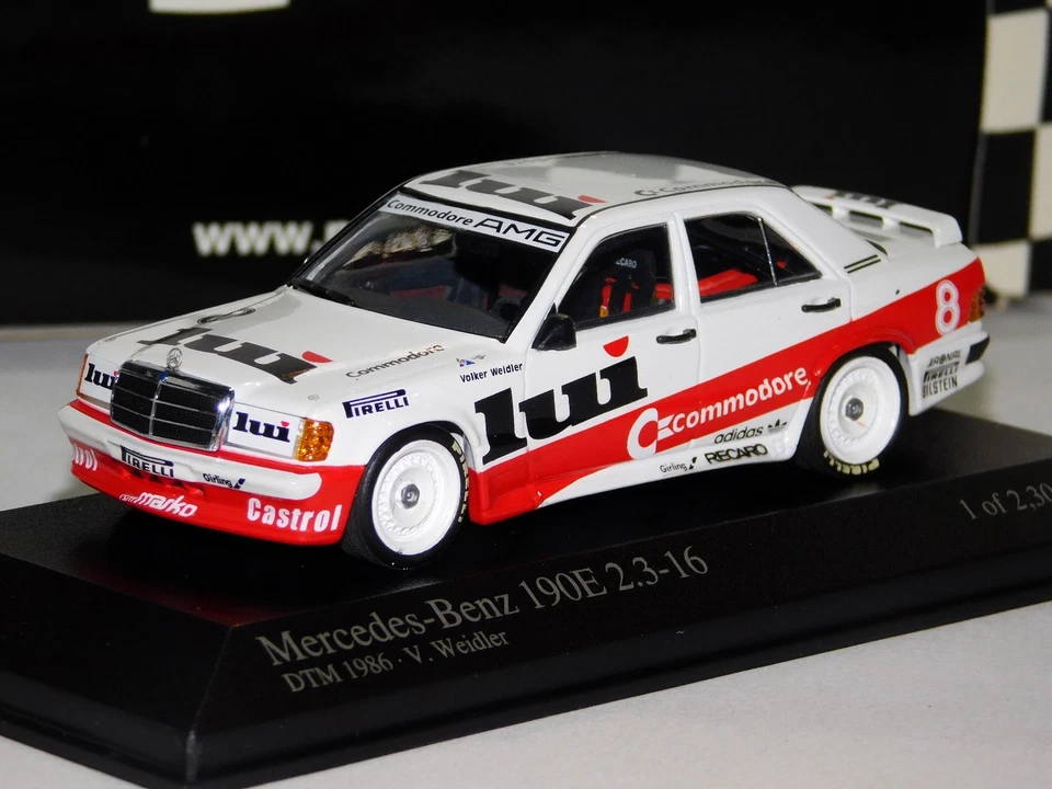 MERCEDES BENZ 190E 2.3 -16 LUI #8 WEIDLER DTM 1986  MINICHAMPS 400863508 1/43 - Image 1 of 1
