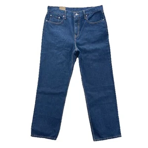 Levi's Jeans Womens 31x30 Blue Pinstriped Low Pro Relaxed Straight Leg Mid Rise - Picture 1 of 12