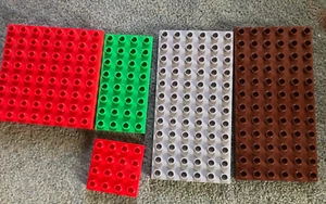 Lego Duplo Lote Placa Base Mixta Rojo 4x4+8x8 Marrón 6x12 Verde 4x8 Gris 6x12 - Imagen 1 de 3