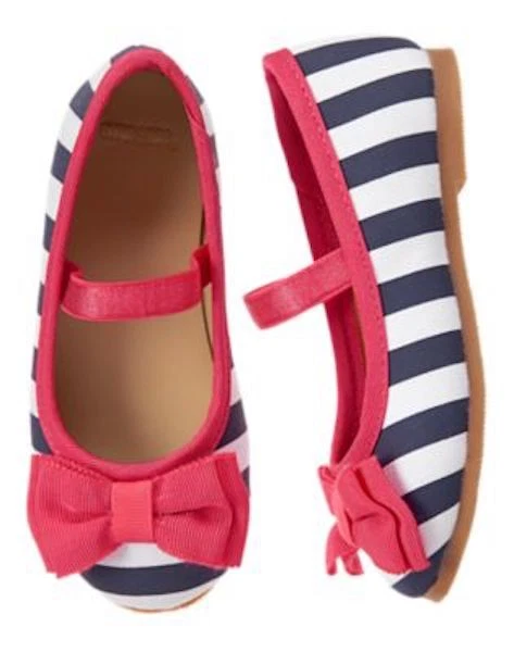 NWT Gymboree Best in Show Striped bow Dress Shoes Flats Toddler Many Sizes - Image 1 of 1