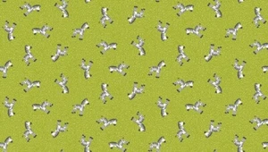 Fabric 100% cotton, Makower Jungle Zebras Green Sold by 1/2 Metre - Picture 1 of 2