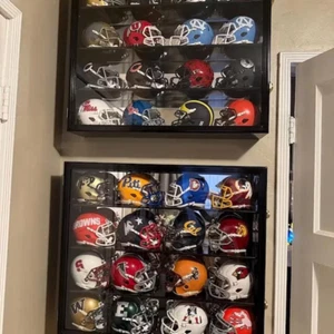 Mini Vitrina Casco Paquete de 2 16+ Fútbol Riddell Madera Negra NFL Gabinete Estante - Imagen 1 de 24