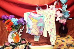 Disney Fairies Tinkerbell Pajama Set Girl's Size 4 sleepwear shirt pants Sale* - Picture 1 of 9