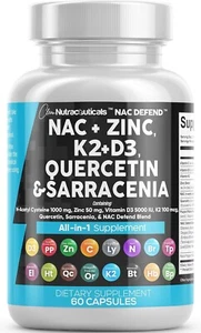 Clean Nutraceuticals NAC Supplement N-Acetyl Cysteine 1000mg Vitamin 60 Count - Picture 1 of 6