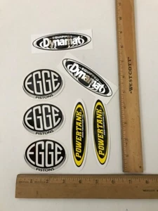 lot of 7 Decals,Dynamat,Egge Pistons, Powertank, Logo Sticker, Decoration,  - Bild 1 von 1