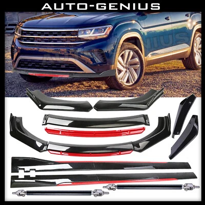 Kit de carrocería alerón labial parachoques delantero para Dodge Journey SXT + faldón lateral brillante negro➕rd Foto 1 de 4