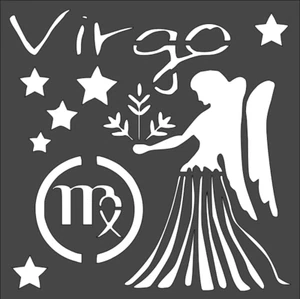 1- 8x8 inch Custom Cut Stencil, (TA-83) Zodiac Virgo - Picture 1 of 1