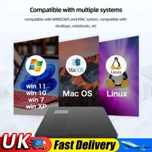 Optical Drives USB 3.0 & Type-C Useful for /Linux Windows 7/8/10/11 Laptop PC UK - Afbeelding 1 van 12