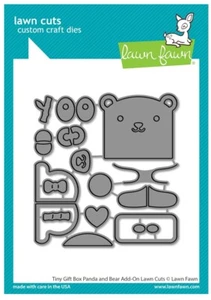 New! Lawn Fawn Tiny Gift Box PANDA and BEAR ADD-ON Craft Cutting Die Set LF3614 - Picture 1 of 1