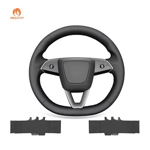 Hand Stitch PU Leather Steering Wheel Cover for Tesla Model 3 Highland 2023 2024 - Bild 1 von 9