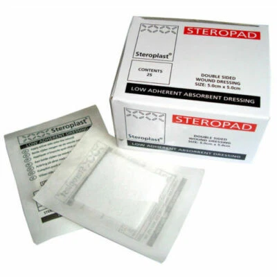 Steropad Low Adherent Dressing 10 x 10cm Cuts Burns Wounds Steroplast