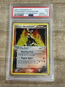 Graded PSA 3 2004 Pokemon Ex - TM Magmas Houndoom - TM Magma Vs. TM Aqua Holo - Bild 1 von 2