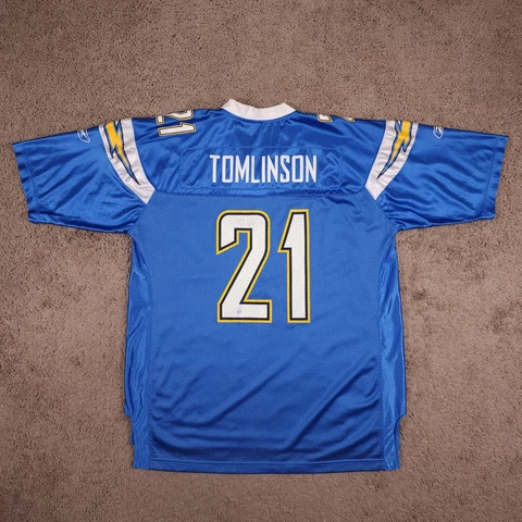 LaDainian Tomlinson San Diego Chargers Jersey XL Powder Blue Reebok Print #21 Cover