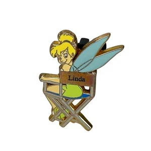 Disney Personalized Pin Tinker Bell in Directors Chair Linda - Picture 1 of 2