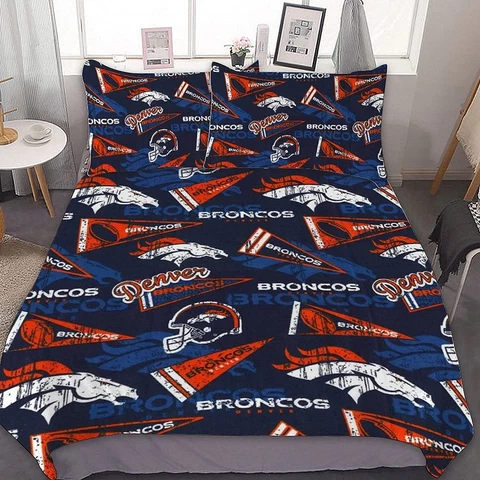 Denver Broncos Bedding Set Duvet/Comforter Cover Pillowcase Quilt Cover Fan Gift Cover