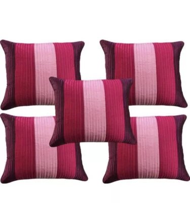 Large Striped Patch Quilted Comb Polyester Cover Case Home Sofa Decor 16" X16" - Image 1 of 4