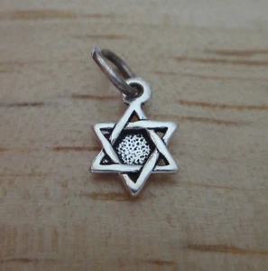 Sterling Silver Tiny 10x7mm Solid Star of David Charm - Picture 1 of 3