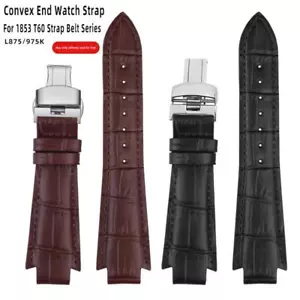 Correa de reloj de cuero 24x14 mm para Tissot 1853 T60 negra marrón correa de repuesto para hombre - Imagen 1 de 14