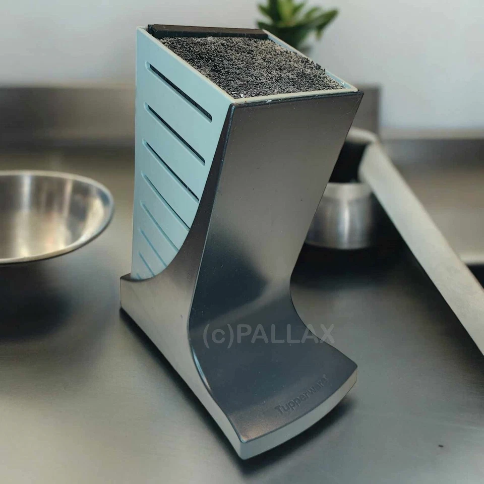 TUPPERWARE CHEF-SERIE PRO SILIKON MESSERBLOCK SCHWARZ GRAU SONDERMODELL - Bild 1 von 3