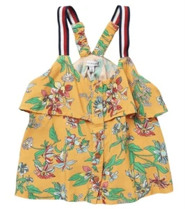 Tommy Hilfiger Girl’s Tropical Print Tan Top Size L (12-14) Retail $36 - Picture 1 of 3