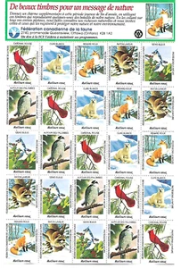 25 TIMBRES NON-POSTAL, DE LA FÉDÉRATION CANADIENNE DE LA FAUNE - Foto 1 di 1