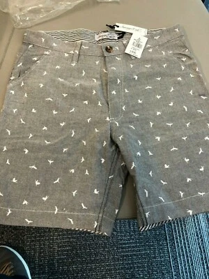Men's Gray Shorts * White Birds * Small Grey * Sovereign Los Angeles NEW w TAGS - Image 1 of 3