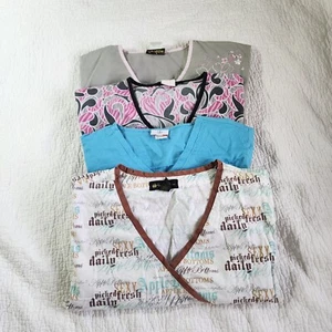 Women's Scrub Top Size L Lot of 4 - Picture 1 of 5