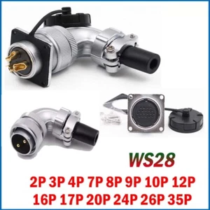 Aviation Socket & TS Angled Plug WS28-2/3/4/7/8~35P Male Female Connector - Picture 1 of 7