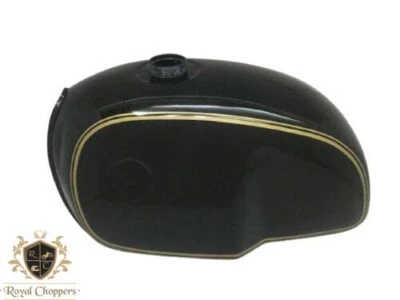 BMW R100 RT RS R90 R80 R75 BLACK GOLDEN PIN LINE PAINTED STEEL TANK Fit For - Image 1 of 4