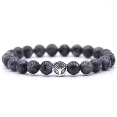 Dijes de paz pulseras alivio del estrés yoga piedras preciosas joyas con cuentas para mujeres hombres Foto 1 de 4