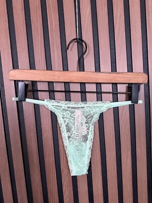 Nuevo Victoria Secret Bragas Pequeñas Verde Brillante Encaje Tanga Elástico Foto 1 de 4