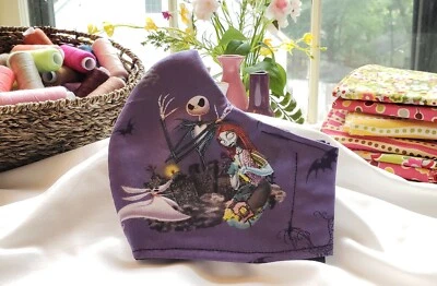 Nightmare Before Christmas Halloween Face Mask Adult Kids Cotton Fabric  racbrez - Image 1 of 4