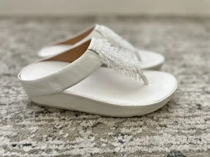 FitFlop Rumba Perlen Sandalen weiß Größe 7 Damen Boho - Bild 1 von 10