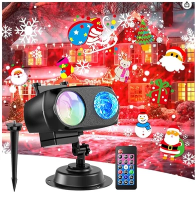 8-Pattern Christmas Projector Lights Outdoor 2-in-1, Holiday Projector Lights Ou - Image 1 of 4