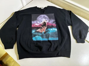 Vintage Howl At The Moon (XL Heavy Blend) Sweatshirt Size XL Wolf At Moon - Picture 1 of 8